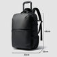 Rolling laptop backpack with trolley handle, front strap details, and side carrying handle