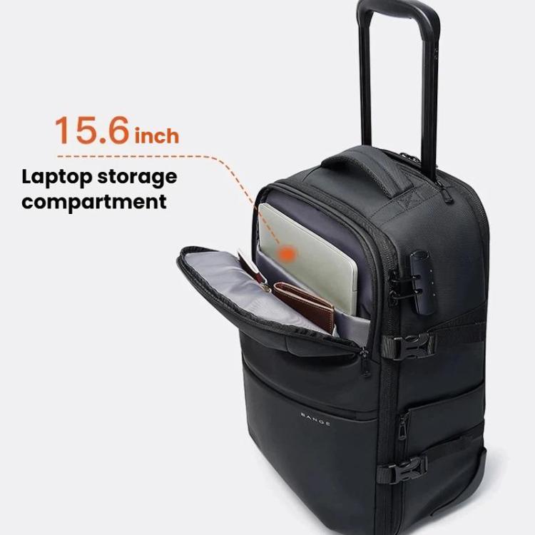 Dark gray rolling backpack with padded 15.6-inch laptop storage compartment