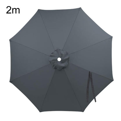 Gray umbrella replacement canopy, 2m, with center button and side vent panel.