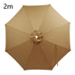 Khaki umbrella replacement canopy, 2m, with center button and side vent panel.