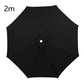 Black umbrella replacement canopy, 2m, with center button and side vent panel.