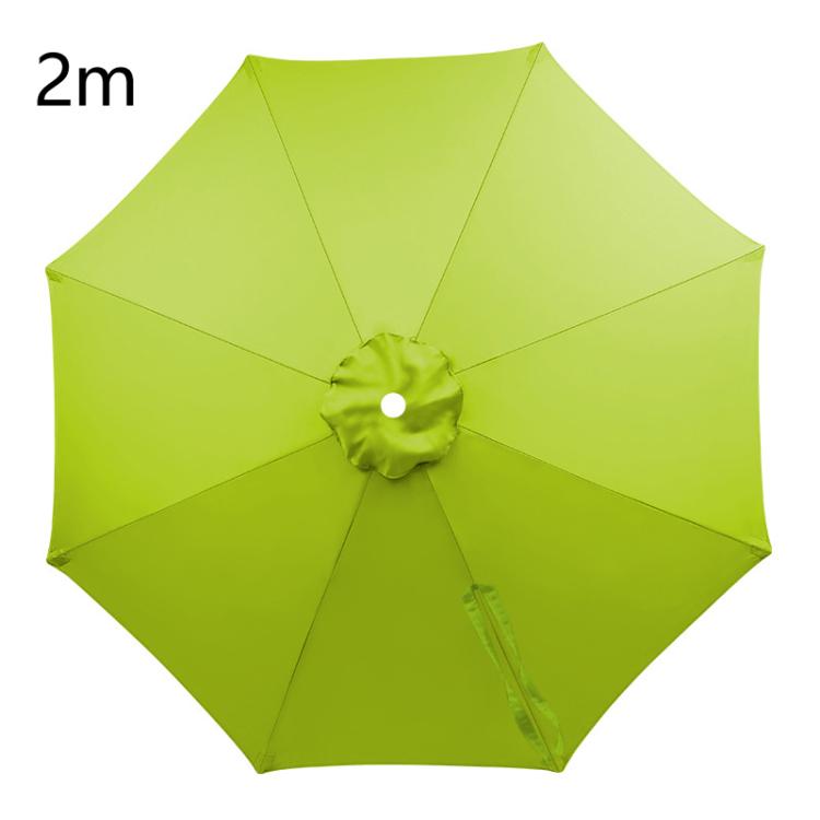 Grass green umbrella replacement canopy, 2m, with center button and side vent panel.