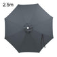 Gray umbrella replacement canopy, 2.5m, with center button and side vent panel.