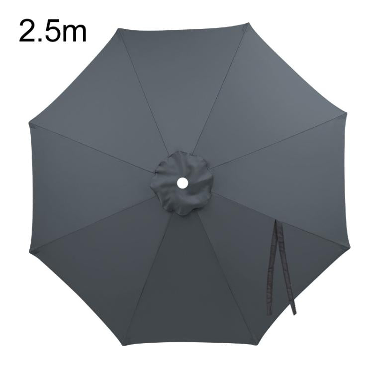 Gray umbrella replacement canopy, 2.5m, with center button and side vent panel.