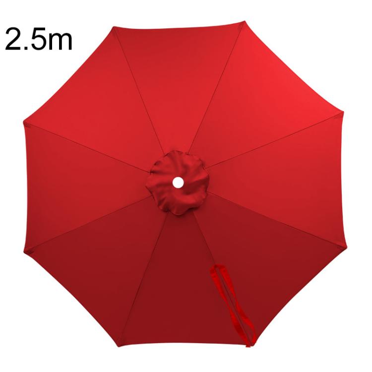 2.5 m red patio umbrella replacement canopy with vented fabric and rib seams