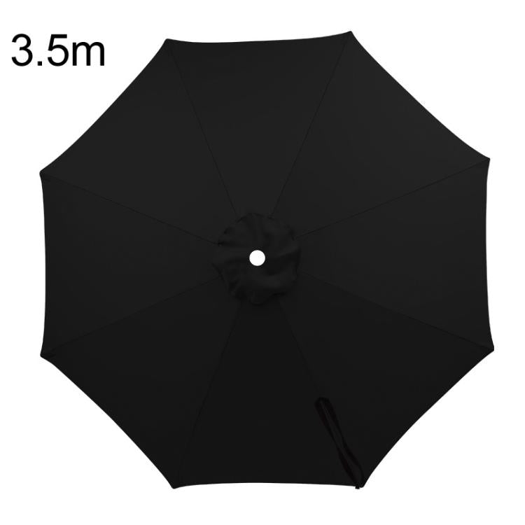 3.5 m black patio umbrella replacement canopy with vented fabric and rib seams