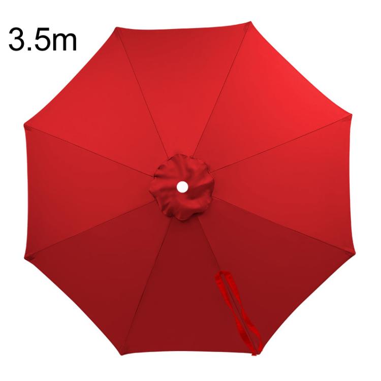 3.5 m red patio umbrella replacement canopy with vented fabric and rib seams