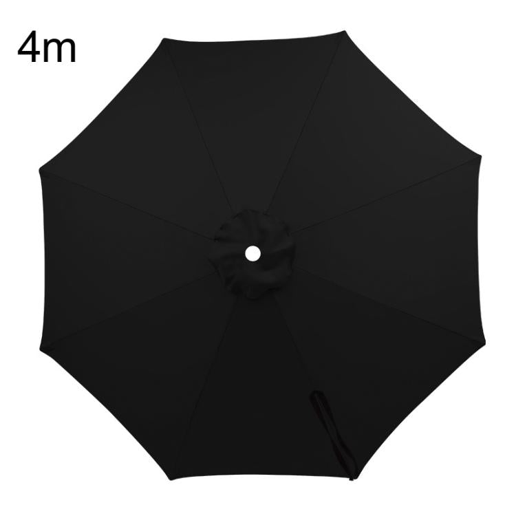 4m patio umbrella replacement canopy, black fabric with center vent and ribs