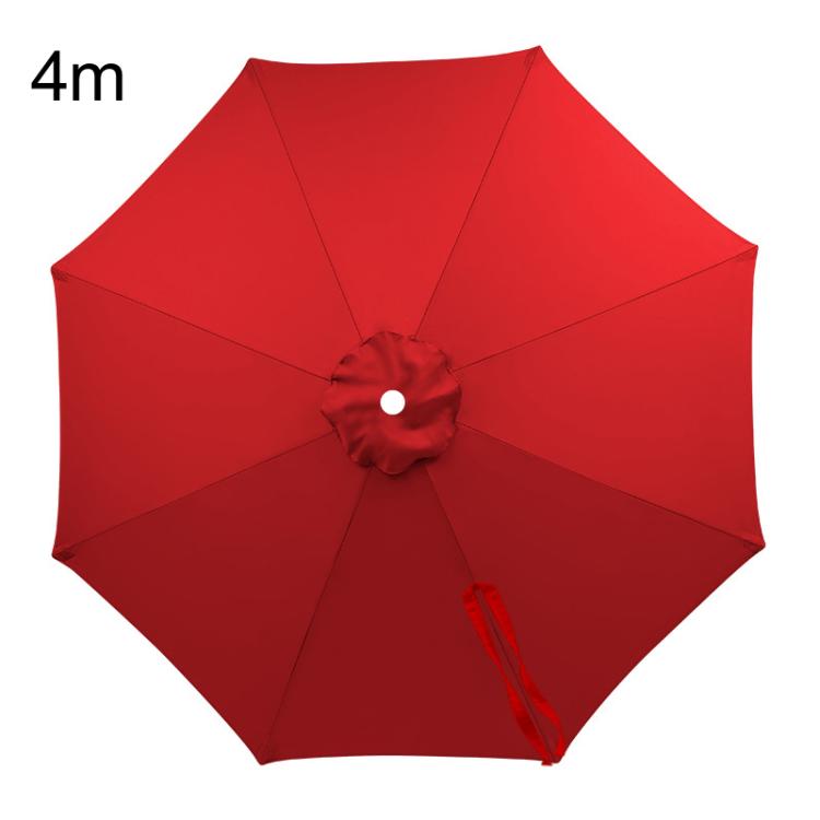 4m patio umbrella replacement canopy, red fabric with center vent and ribs