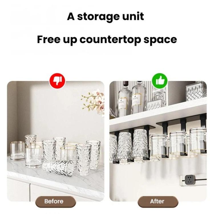 Wine Cabinet Hanging Cup Rack Upside Down Beer Glass Holder, 2pcs, 4pcs