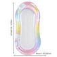 Inflatable water lounger with pastel unicorn and star pattern