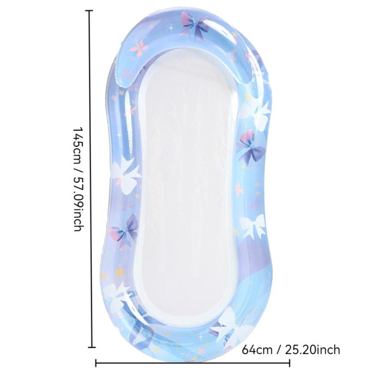 Inflatable water lounger with light blue star and floral pattern