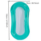 Inflatable pool bed lounger in teal with mesh center window