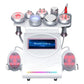 White multi-head body massage machine with glowing red LED pads and screen