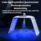 White LED facial light therapy device glowing blue on the side light panel
