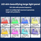 White LED facial light therapy device showing multiple colored light panels