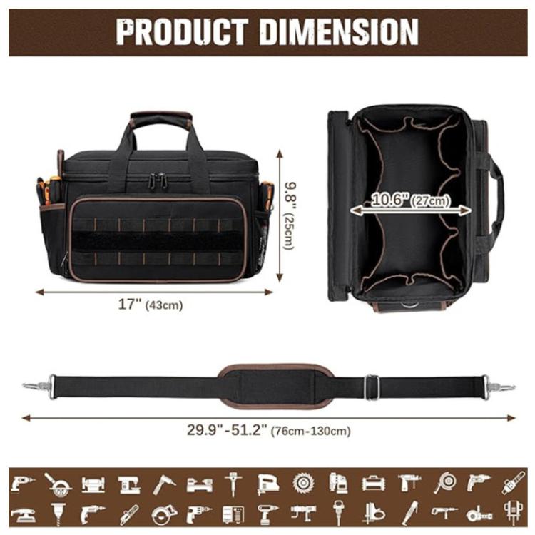 17-Inch Crossbody/Handbag Thickened Durable Tool Bag