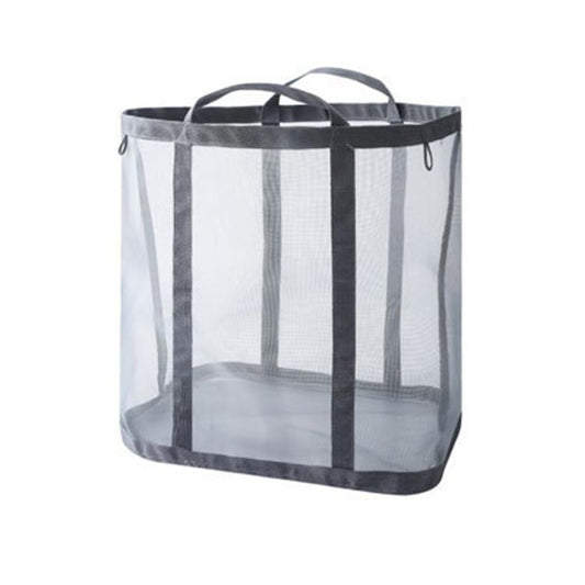 Large Mesh Laundry Basket With Handles Wall-Mounted & Foldable Dirty Clothes Hamper Portable Toy Storage Bag