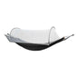 Double hammock chair with white mosquito net and black fabric hammock base