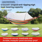 Striped mosquito net hammock with anti-rollover frame and suspended canopy