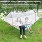 White mosquito net hammock with roomy canopy and two-person seating