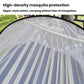 Round canopy mosquito net hammock with zipper-style entry and fine mesh
