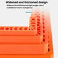 Stacked orange L-shaped ruler guides with widened design and engraved measurement scale.
