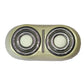 Dual-head electric shaver replacement foil assembly, beige housing with two circular cutters