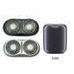 Dual-head replacement shaver foil assembly set with S200 shaver body shown