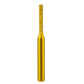 Straight router bit with gold diamond cutting tip and long cylindrical shank