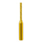 Gold straight router bit with diamond-grit cutting end and smooth shank