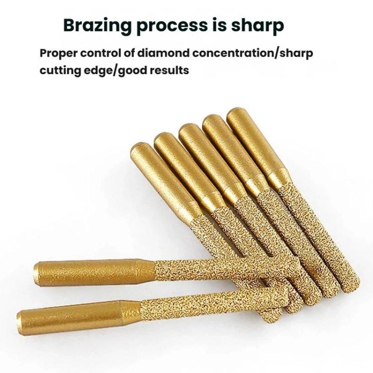 Assorted gold diamond router bits with diamond-coated cutting ends
