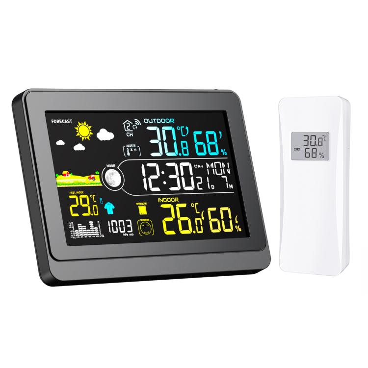Wireless weather station with color screen and remote outdoor sensor