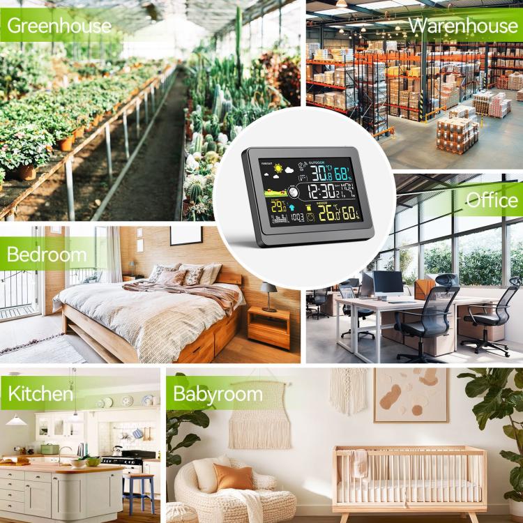 Wireless weather station base with 5.9-inch color display and outdoor sensor