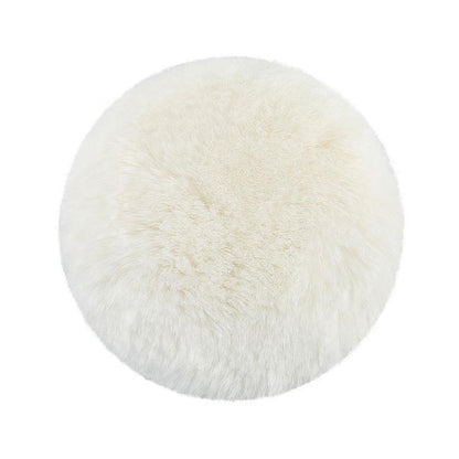 Round white wool polishing pad for angle grinder, long-pile buffing wheel