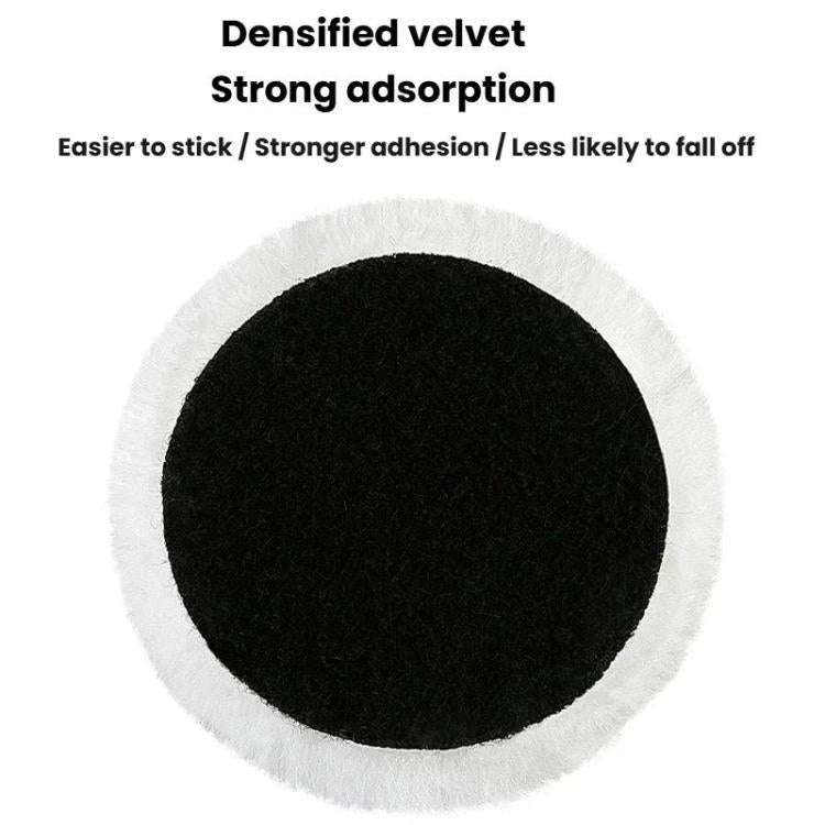 Round black wool polishing pad for angle grinder, long-pile buffing wheel