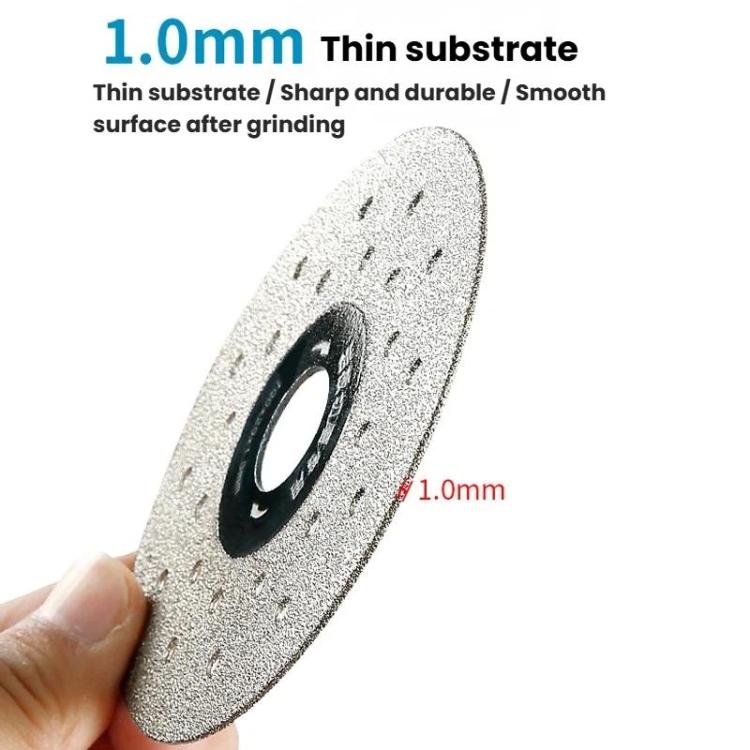 Thin gray ceramic grinding disc with central hole and rough abrasive surface