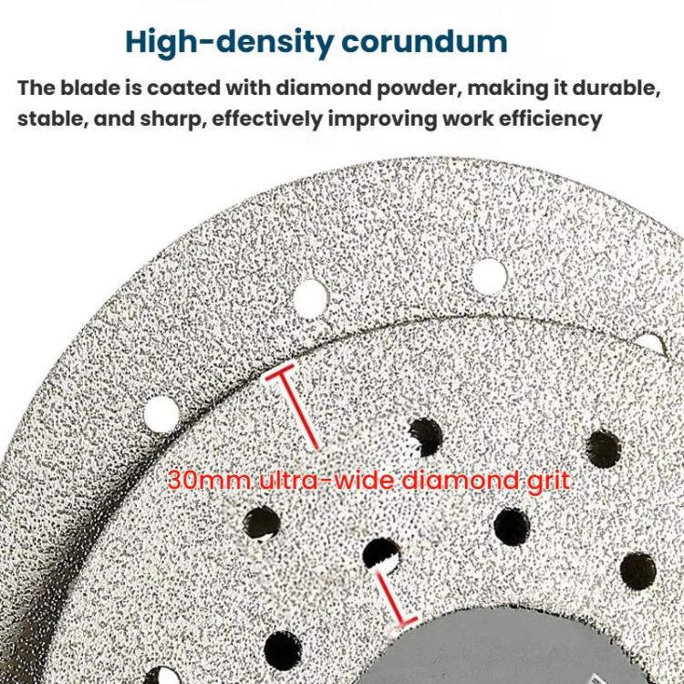 High-density corundum abrasive grinding disc, gray perforated wheel with center hub