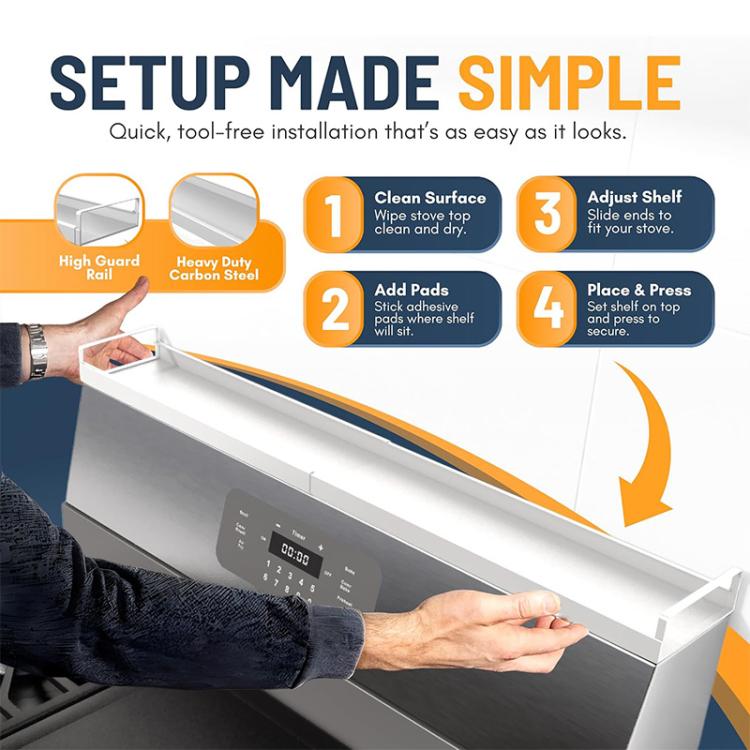Telescopic Rear Stove Storage Shelf Magnetic Kitchen Seasoning Rack