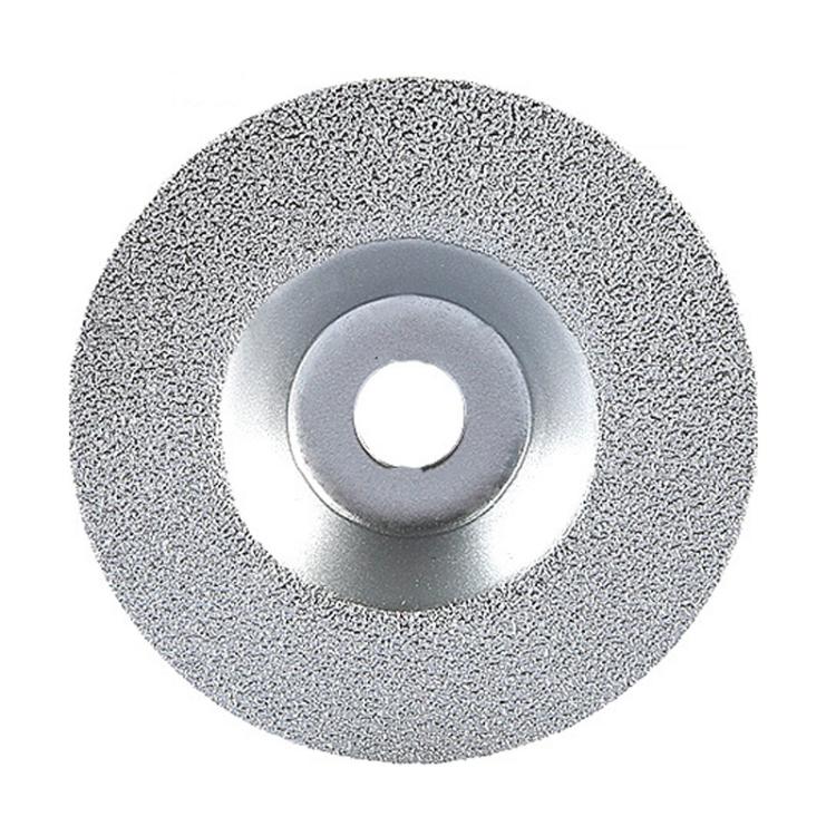 Silver diamond brazed cup grinding wheel with center arbor hole for angle grinder