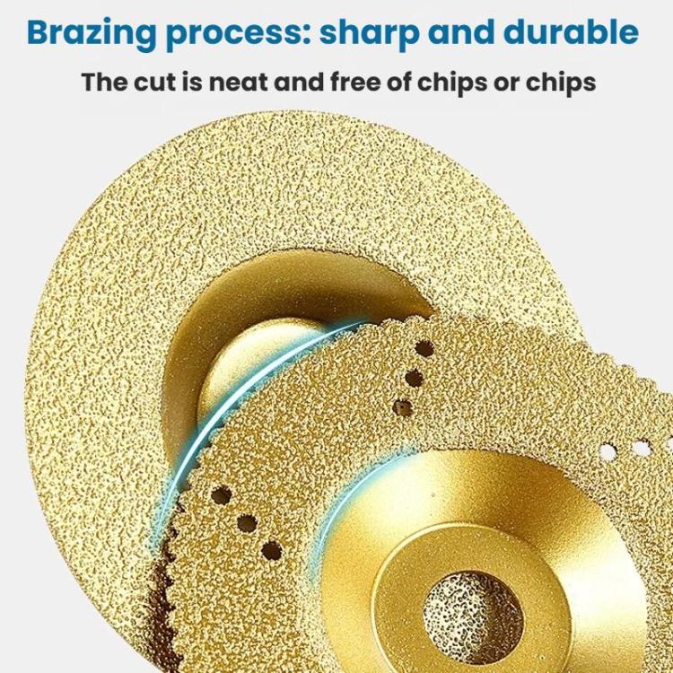 Gold diamond brazed cup grinding wheel with arched brazed segments