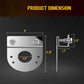 Stainless steel clamp-on light bracket side view with threaded bolt and mounting plate