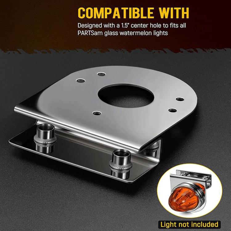 Stainless steel mounting plate with center hole and four clamp-on stud bolts