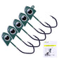Micro triangle jig head hooks with black treble hooks, dark gray bodies