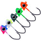 Assorted color micro triangle jig head hooks with black double barbed hooks
