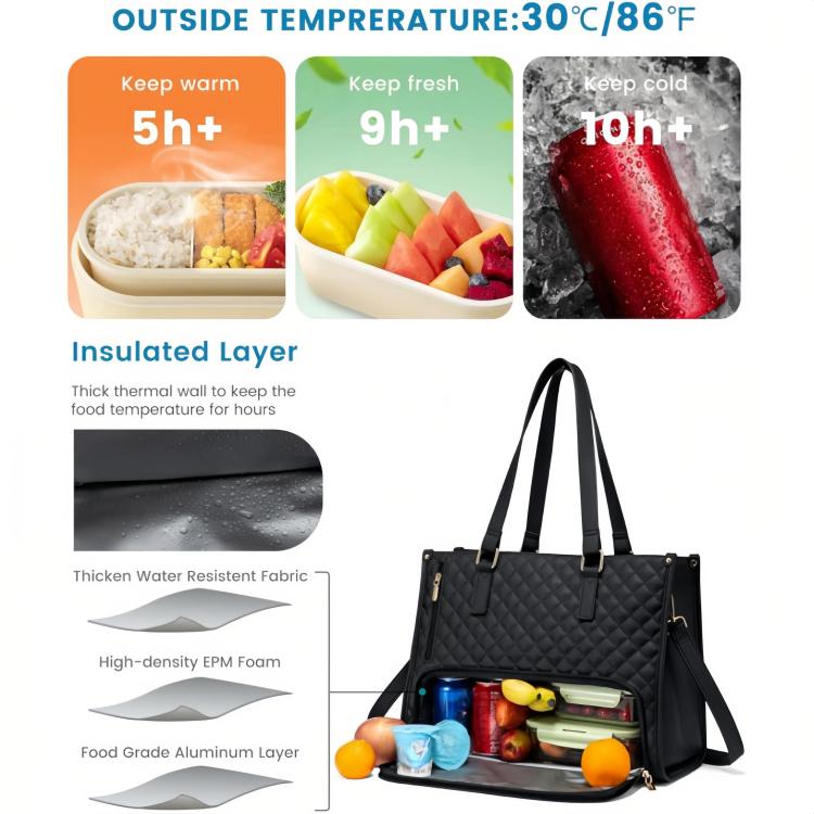 2 in 1 Handheld Insulated Lunch Bag Crossbody Combination Bag