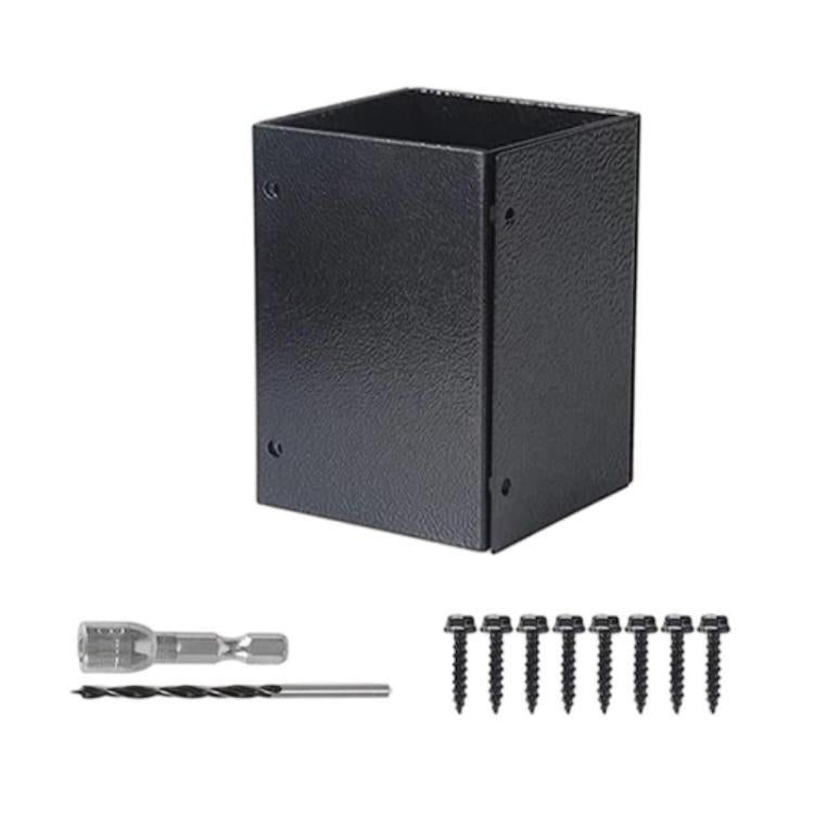 Adjustable metal post protector sleeve with mounting screws and hardware