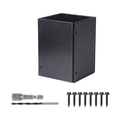 Adjustable metal post protector sleeve with mounting screws and hardware
