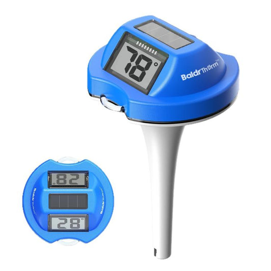 BALDR Waterproof Floating Pool Thermometer With Solar Power Dual Screen Anti-Fog Display For Swimming Pools, Hot Tubs, Fish Ponds, 0579T