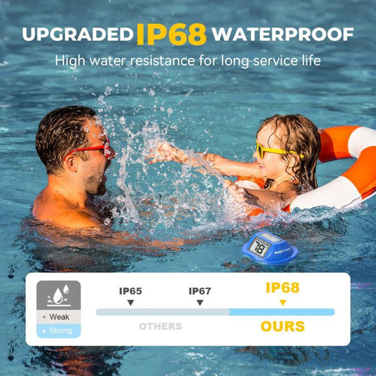 BALDR Waterproof Floating Pool Thermometer With Solar Power Dual Screen Anti-Fog Display For Swimming Pools, Hot Tubs, Fish Ponds, 0579T